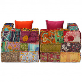 Canapea modulară cu 2 locuri Textil, Model Petice - Img 7