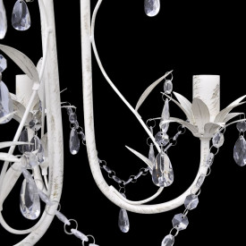 Candelabre suspendate de plafon cu cristale 4 buc. alb elegant - Img 4