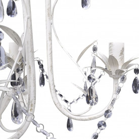 Candelabru elegant cu cristale, Alb - Img 4