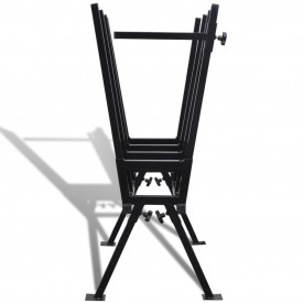 Capră din metal acoperit cu pulbere pentru tăiat lemne, negru - Img 3
