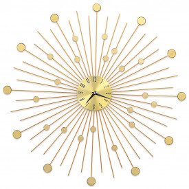 Ceas de perete, auriu, 70 cm, metal - Img 2
