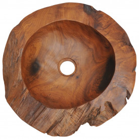Chiuvetă de baie din lemn de tec solid, 45 cm - Img 7