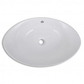 Chiuvetă din ceramică ovală cu preaplin 59 x 38,5 cm - Img 4