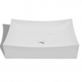 Chiuvetă din ceramică pentru baie high gloss, Alb - Img 3