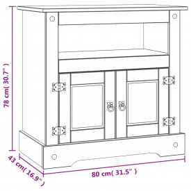 Comodă TV din pin mexican Corona Range 80 x 43 x 78 cm - Img 8