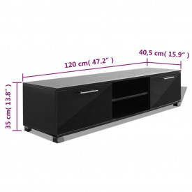 Comodă TV lucioasă, 120 x 40,3 x 34,7 cm, alb - Img 5