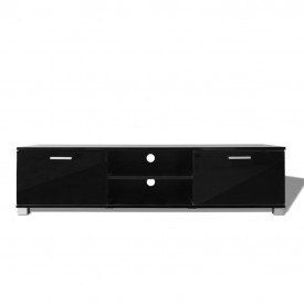 Comodă TV lucioasă, 140 x 40,3 x 34,7 cm, negru - Img 3