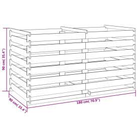 Compostor cu stinghii, lemn de pin tratat, 160 x 80 x 58 cm - Img 5