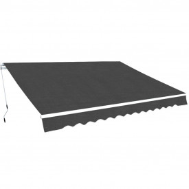 Copertină pliabilă cu acționare manuală, 500 cm, antracit