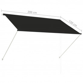 Copertină retractabilă, antracit, 200 x 150 cm - Img 8