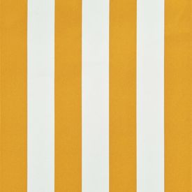 Copertină retractabilă, galben și alb, 150 x 150 cm