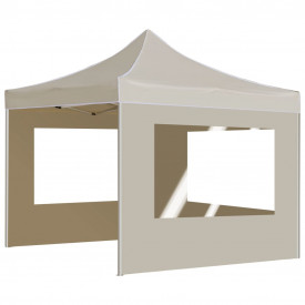 Cort de petrecere pliabil cu pereți, crem, 3 x 3 m, aluminiu - Img 3
