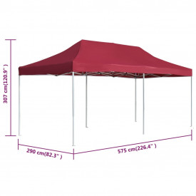 Cort de petrecere pliabil profesional, roșu vin, 6x3m, aluminiu - Img 8