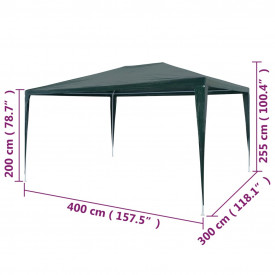 Cort de petrecere, verde, 3 x 4 m, PE - Img 6