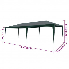 Cort de petrecere, verde, 3 x 6 m, PE - Img 6