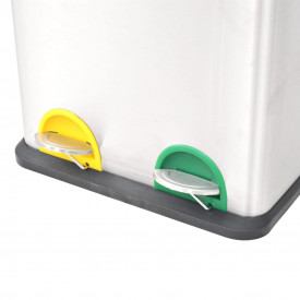 Coș gunoi cu pedale pentru reciclare, oțel inoxidabil, 2 x 18 L - Img 3