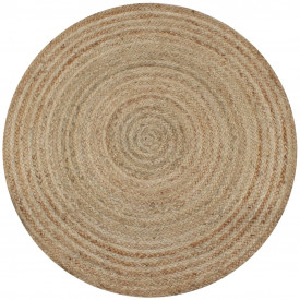 Covor din iută împletită, 120 cm, rotund