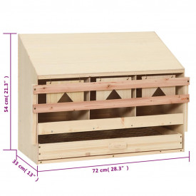 Cuibar găini cu 3 compartimente, 72x33x54 cm, lemn masiv pin - Img 10