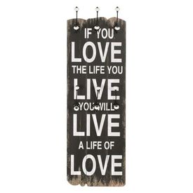 Cuier de perete cu 6 cârlige, 120 x 40 cm, LOVE LIFE - Img 2