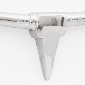 Decorațiune pentru perete tip cap de taur, aluminiu, 96 cm, Argintiu - Img 3