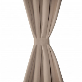 Draperii opace cu inele metalice 2 buc. 135 x 245 cm, crem - Img 3