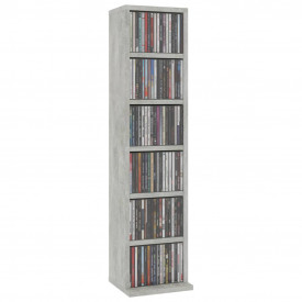 Dulap CD-uri, gri beton extralucios, 21x16x88 cm, PAL - Img 3