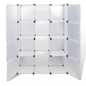 Dulap modular cu 9 compartimente, 37 x 115 x 150 cm, alb - Img 4