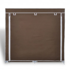 Dulap pantofi cu husă din material textil 115 x 28 x 110 cm, Maro - Img 3