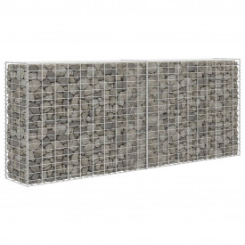 Gabion din coș de oțel, 85x30x200 cm, argintiu