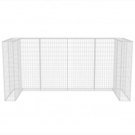 Gabion triplu înconjurător pubelă, oțel, 250 x 100 x 120 cm - Img 7
