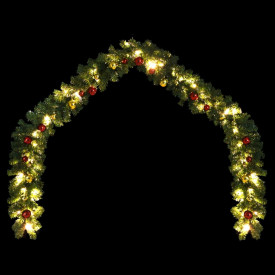 Ghirlandă de Crăciun decorată cu globuri și becuri LED, 5 m - Img 3