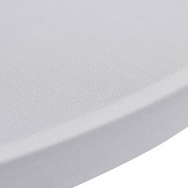 Husă de masă cu picior, Ø80 cm, alb, elastic, 4 buc. - Img 5