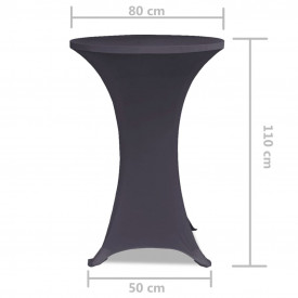 Husă elastică pentru masă, 80 cm, antracit, 2 buc. - Img 5