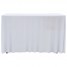 Huse de masă elastice, 2 buc., alb, 183 x 76 x 74 cm - Img 2
