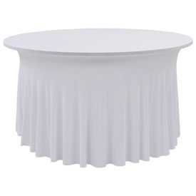 Huse elastice de masă lungi, 2 buc., alb, 120x74 cm
