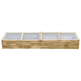 Jardinieră de grădină cu acoperiș, lemn de pin FSC 200x50x35 cm - Img 2