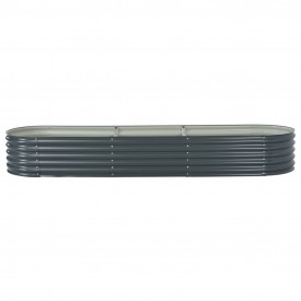 Jardinieră de grădină, gri, 320x80x44 cm, oțel galvanizat - Img 2