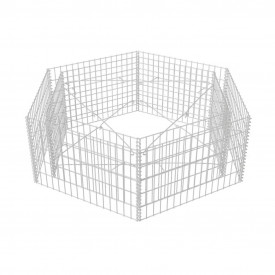 Jardinieră gabion hexagonală, 160 x 139 x 50 cm - Img 3