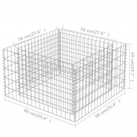 Jardinieră gabion, oțel galvanizat, 90 x 90 x 50 cm - Img 7