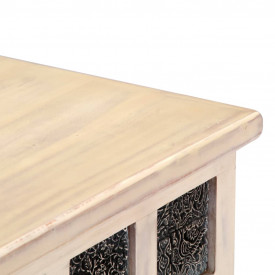 Ladă de depozitare, alb, 110x40x45 cm, lemn masiv de acacia - Img 7