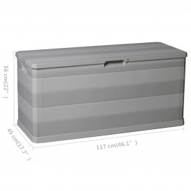 Ladă de depozitare pentru grădină, 280 L, gri deschis - Img 8