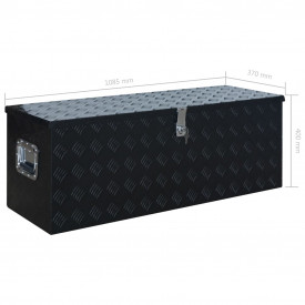 Ladă din aluminiu, negru, 1085 x 370 x 400 mm - Img 8