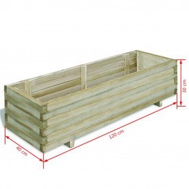 Ladă dreptunghiulară din lemn pentru răsaduri  120 x 40 x 30 cm - Img 4
