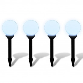 Lămpi solare pentru exterior cu LED-uri + țăruși, 15 cm, 4 buc - Img 3