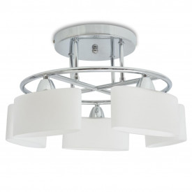 Lustră cu abajururi din sticlă elipsoide, 5 becuri E14, 200 W - Img 2