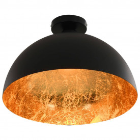 Lustre, 2 buc., negru și auriu, semisferic, E27 - Img 3