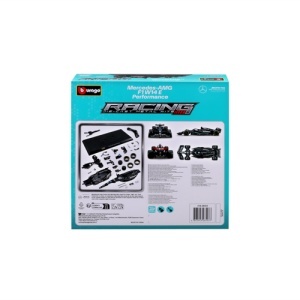Macheta Bburago 1:24 Kit Model Formula-Cu Casca & Suport Din Plastic Mercedes Amg Petronas Team W14 Performance #63 George Russel Bb28503 - Img 4