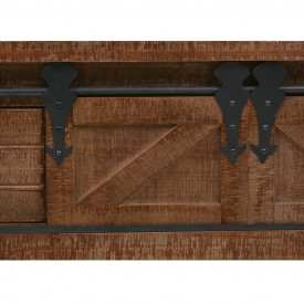 Masă consolă din lemn masiv de brad, maro, 131x35,5x75 cm - Img 9