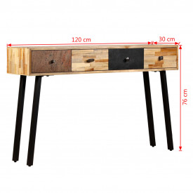 Masă consolă Lemn masiv de tec reciclat 120x30x76 cm - Img 10