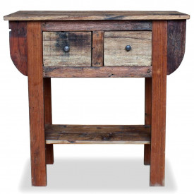 Masă consolă, lemn reciclat de esență tare, 80x35x80 cm - Img 2